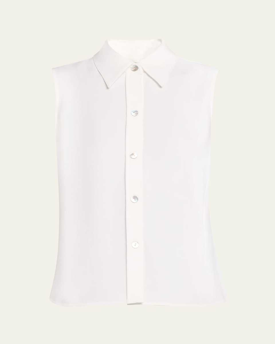 Sleeveless Button-Front Top